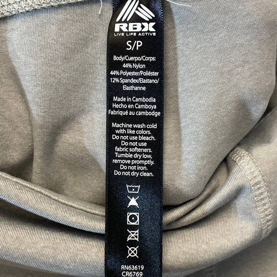 RBX Women’s Light Heather Grey High-Waist Active Pull-On Capri Leggings SZ S