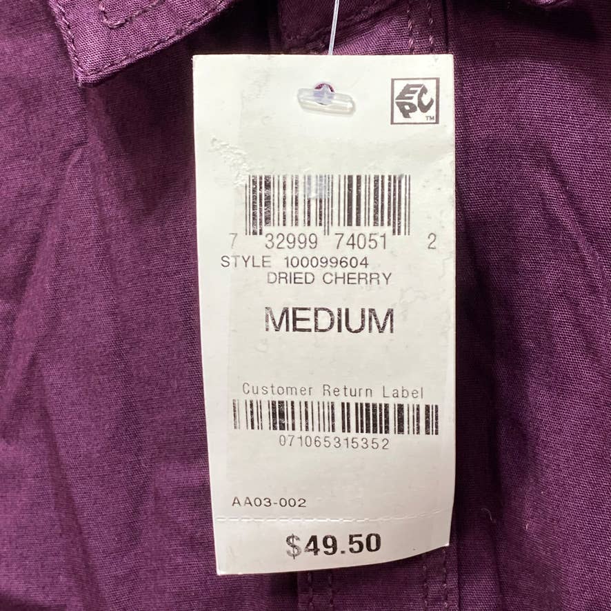 INC INTERNATIONAL CONCEPTS Wine Long Sleeve Harris Utility Shirt SZ M