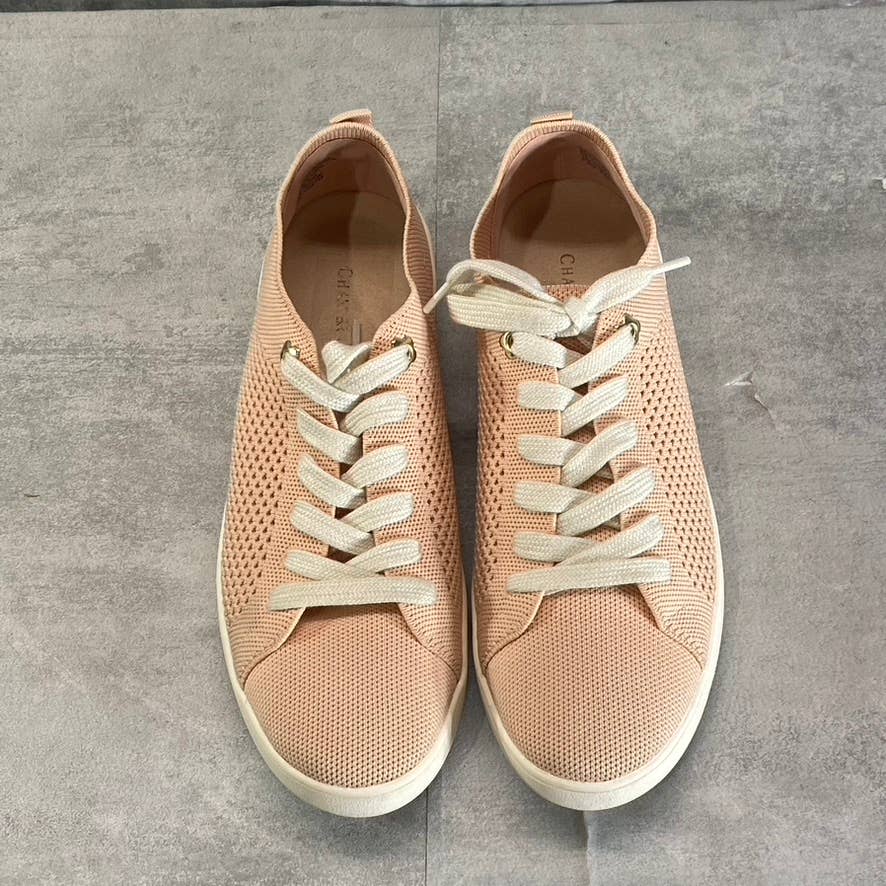 CHARTER CLUB Women's Pink Fabric Linniee Lace-Up Round-Toe Sneakers SZ 7.5