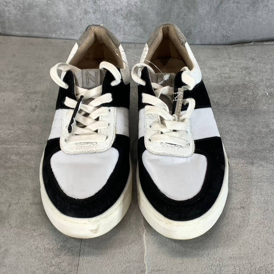NATURALIZER Women's Black/White Leather Hadley Lace-Up Sneakers SZ 4