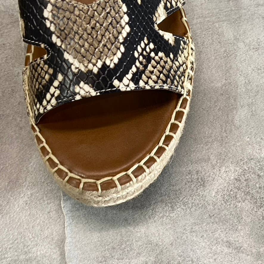 FRANCO SARTO Women's Natural Snake Embossed Pellia Espadrille Sandals SZ 10