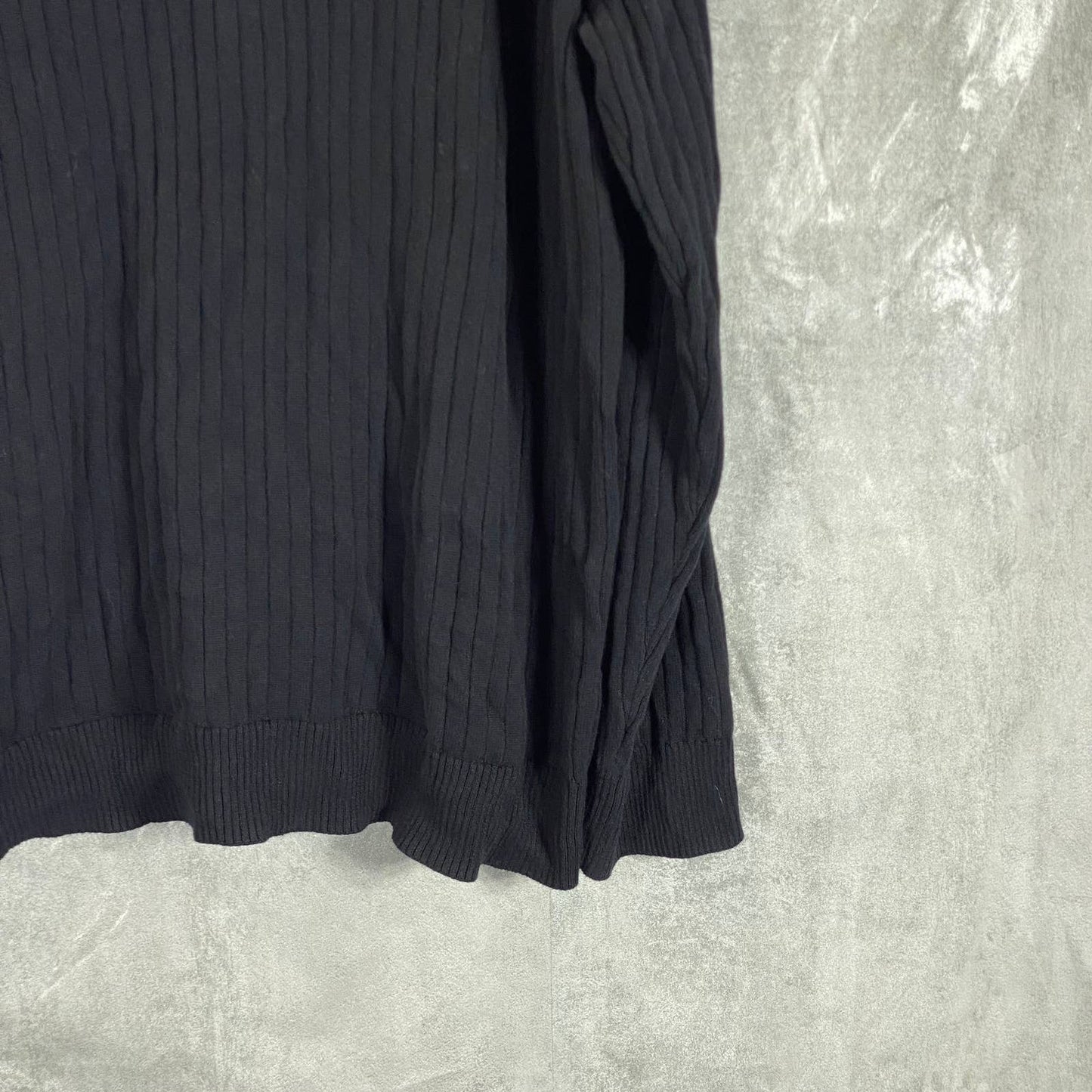 ALFANI Men's Deep Black Classic-Fit Ribbed Full-Zip Sweater 2XL
