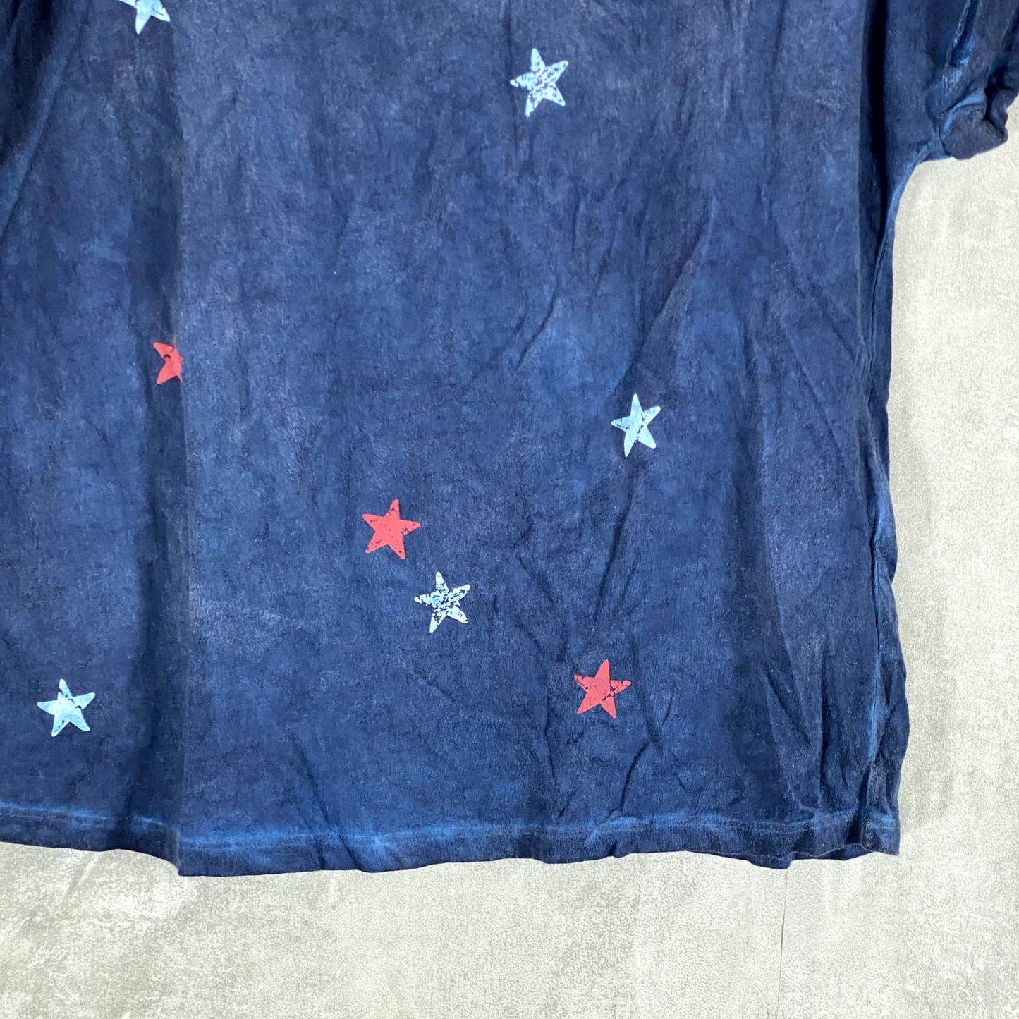 INC INTERNATIONAL Women's Indigo Sea Cotton Star-Print Crewneck T-Shirt SZ M