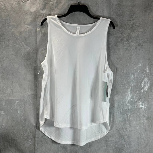 ID IDEOLOGY Women's White Scoop-Neck Moisture-Wicking Mesh Tank Top SZ XL