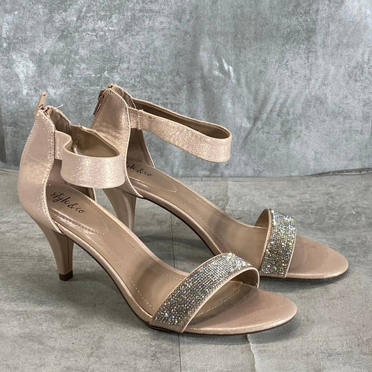 STYLE & CO Women's Blush-Silver Embellished Phillyis Two-Piece Evening Sandals