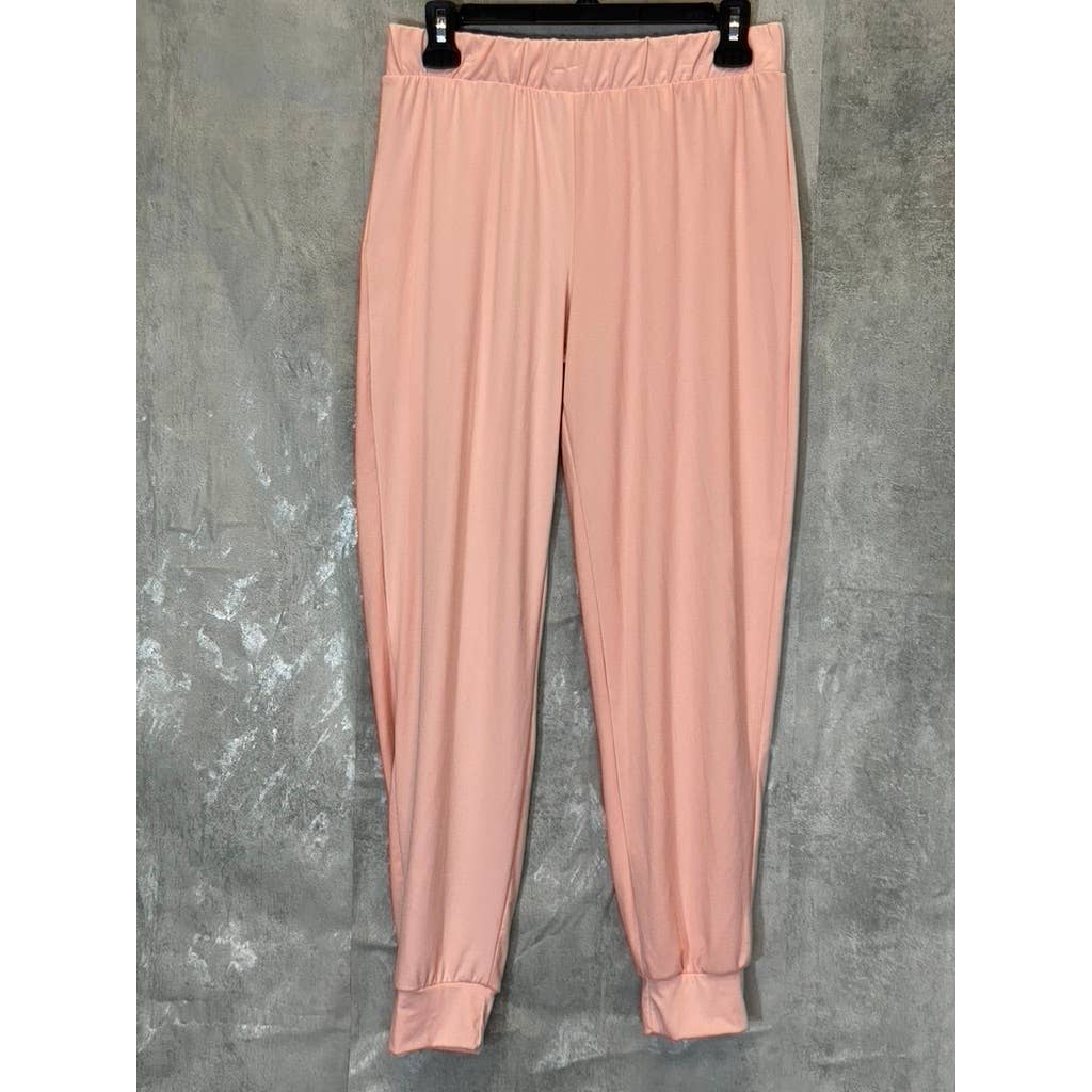 COZY ROZY Women's Mauve Elastic Waist Lightweight Pull-On Pajama Jogger Pants SZ M