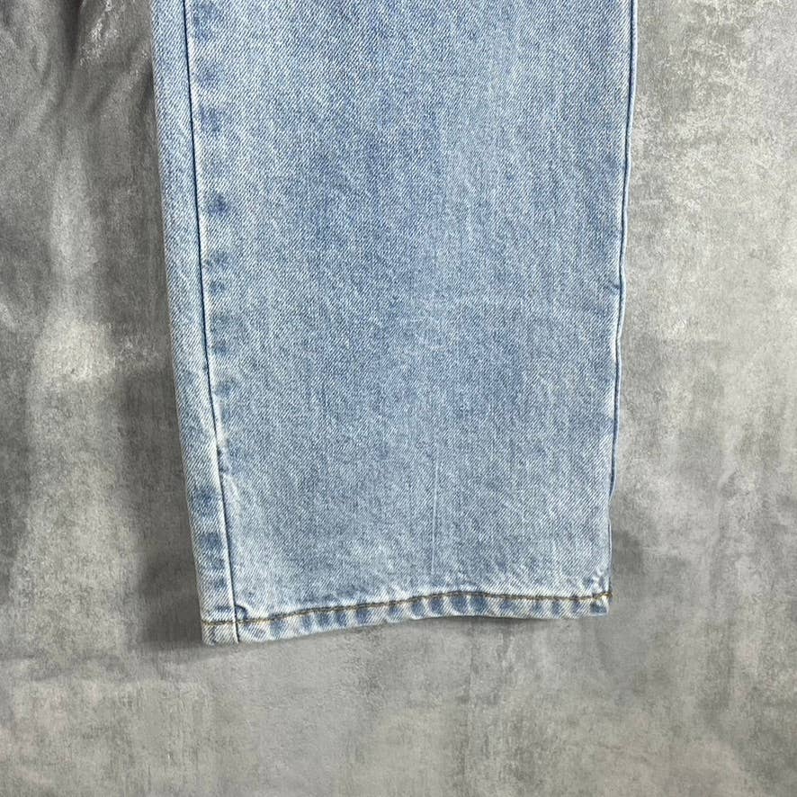 LE LIS COLLECTION Women's Blue Denim Straight-Leg Distressed High-Rise Jeans SZS