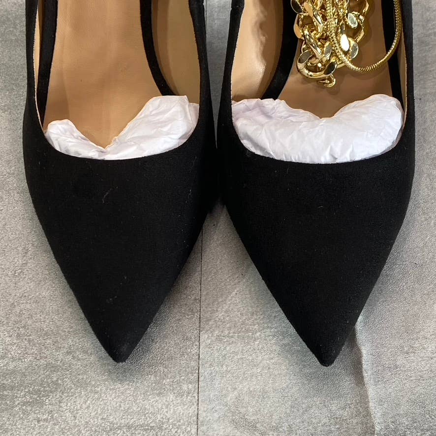 INC INTERNATIONAL CONCEPTS Women's Black Sadelle Pointed-Toe Chain-Detail Pumps