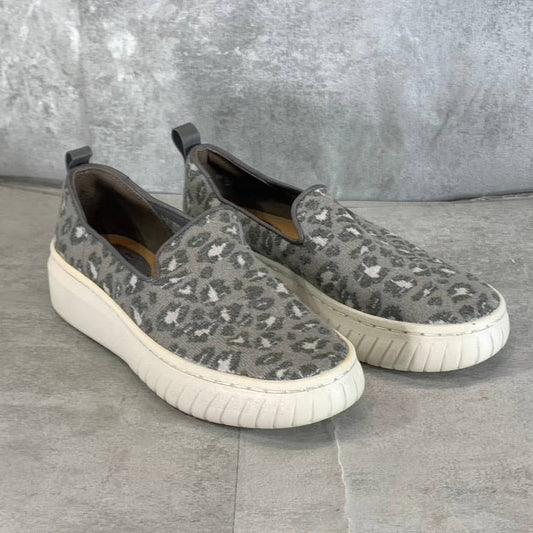 SOFFT Women's Grey Animal-Print Knit Pavina Slip-On Sneakers SZ 6