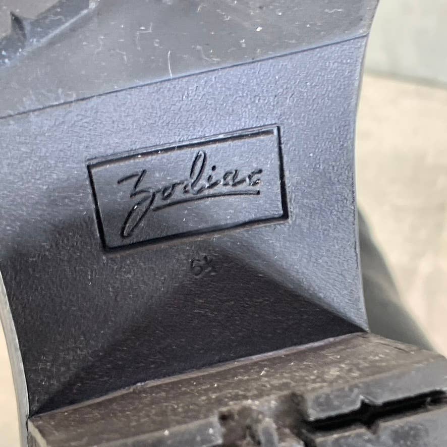 ZODIAC Women's Black Greyson Block-Heel Side-Zip Lug-Sole Booties SZ 6.5