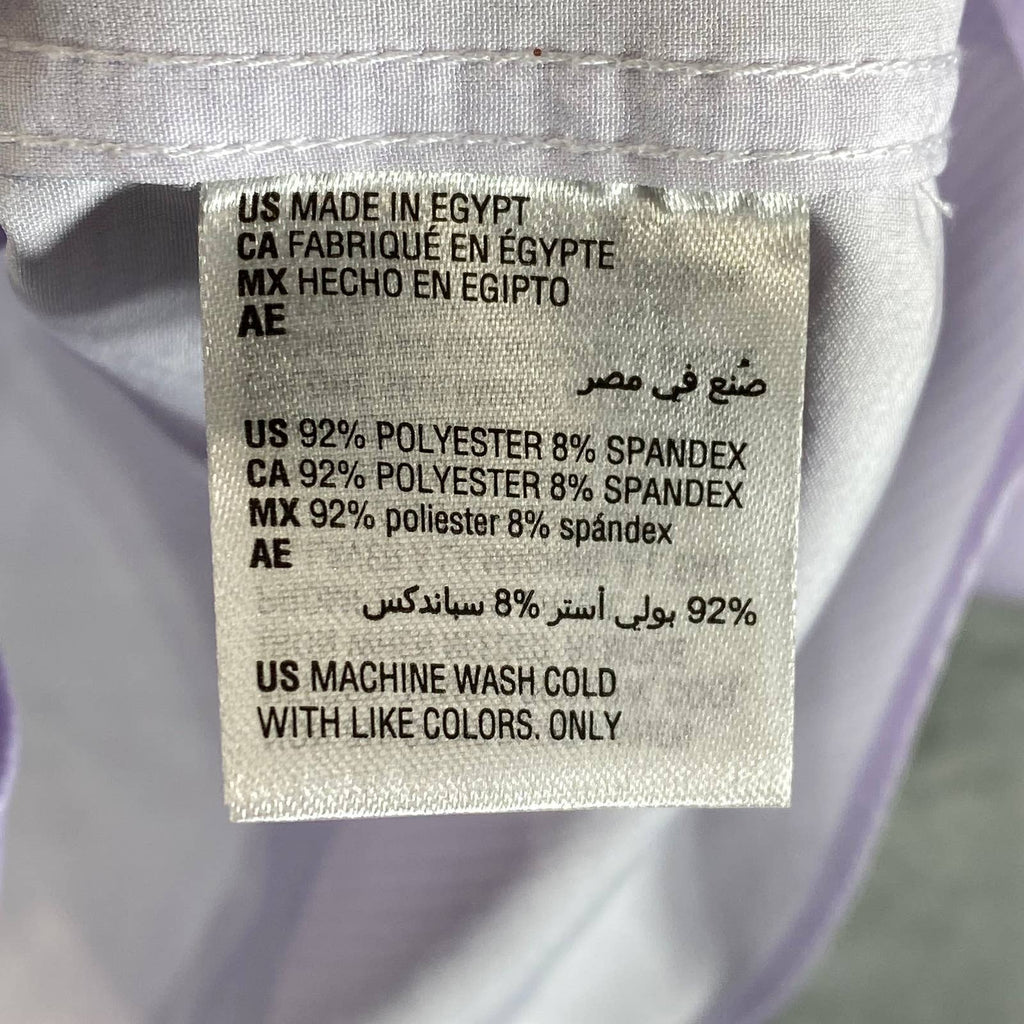 ALFANI Men's Lavender Mini Geo-Print Slim-Fit Stretch Shirt SZ 15-15.5 32/33