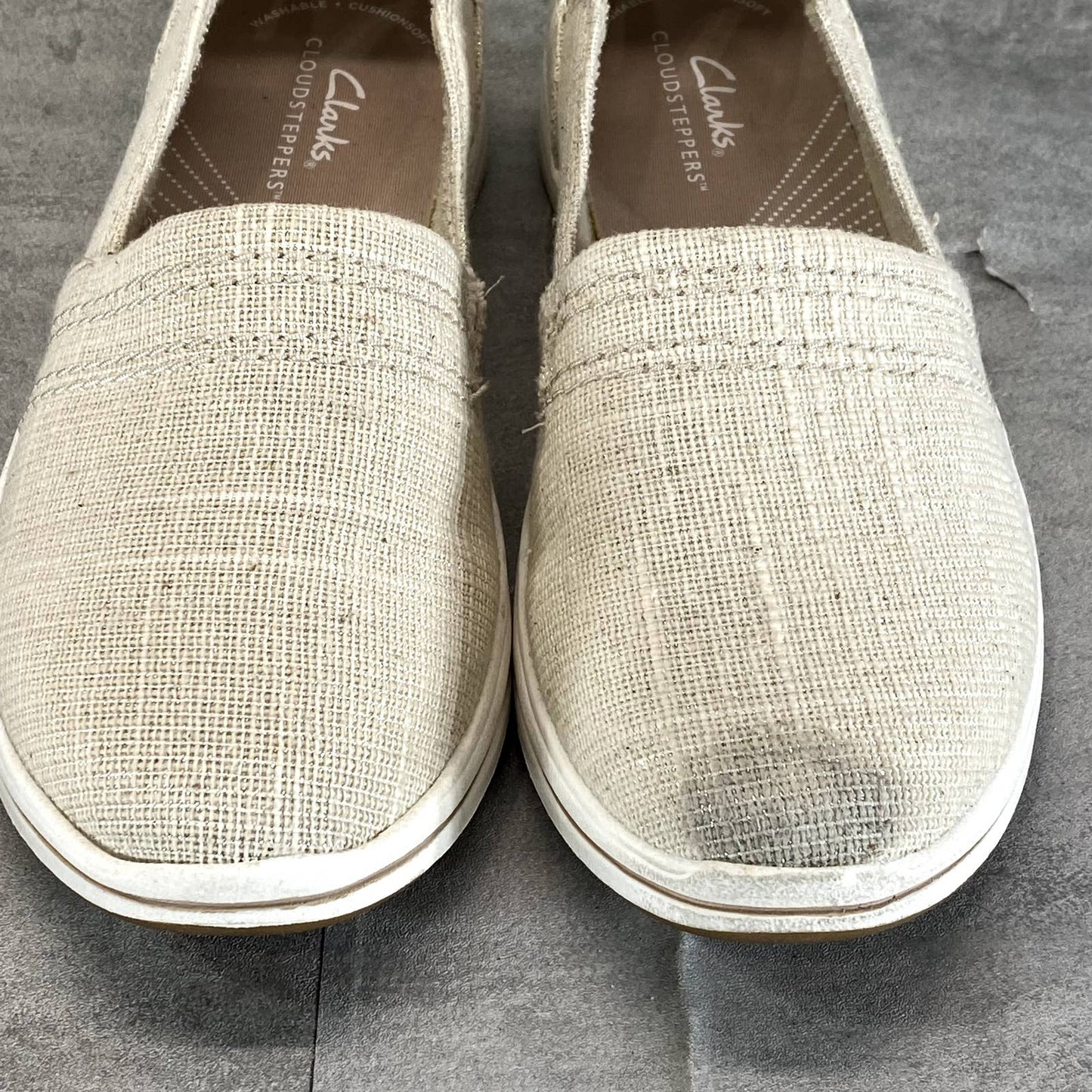 CLARKS COLLECTION Women's Natural Interest Metallic Breeze Step Casual Slip-Ons