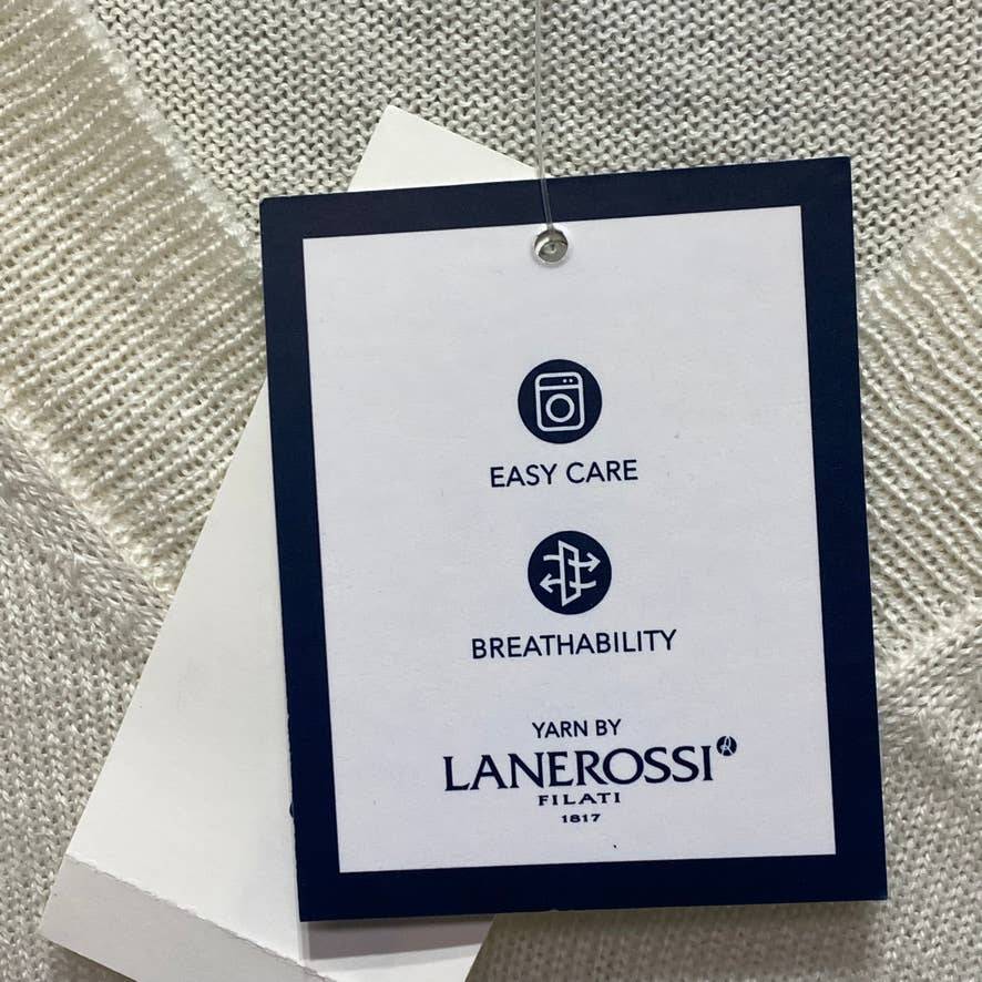 CHARTER CLUB Cloud Merino Wool Button-Cuff V-Neck Pullover Sweater SZ L