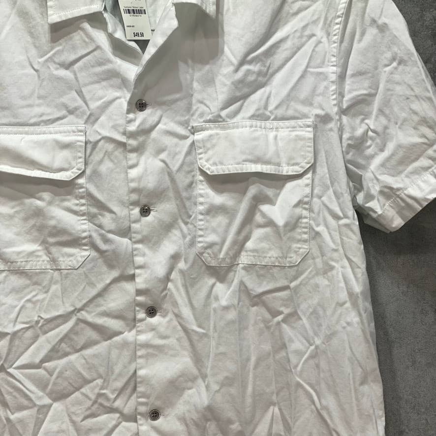 INC INTERNATIONAL CONCEPTS White Regular-Fit Short Sleeve Shirt SZ L