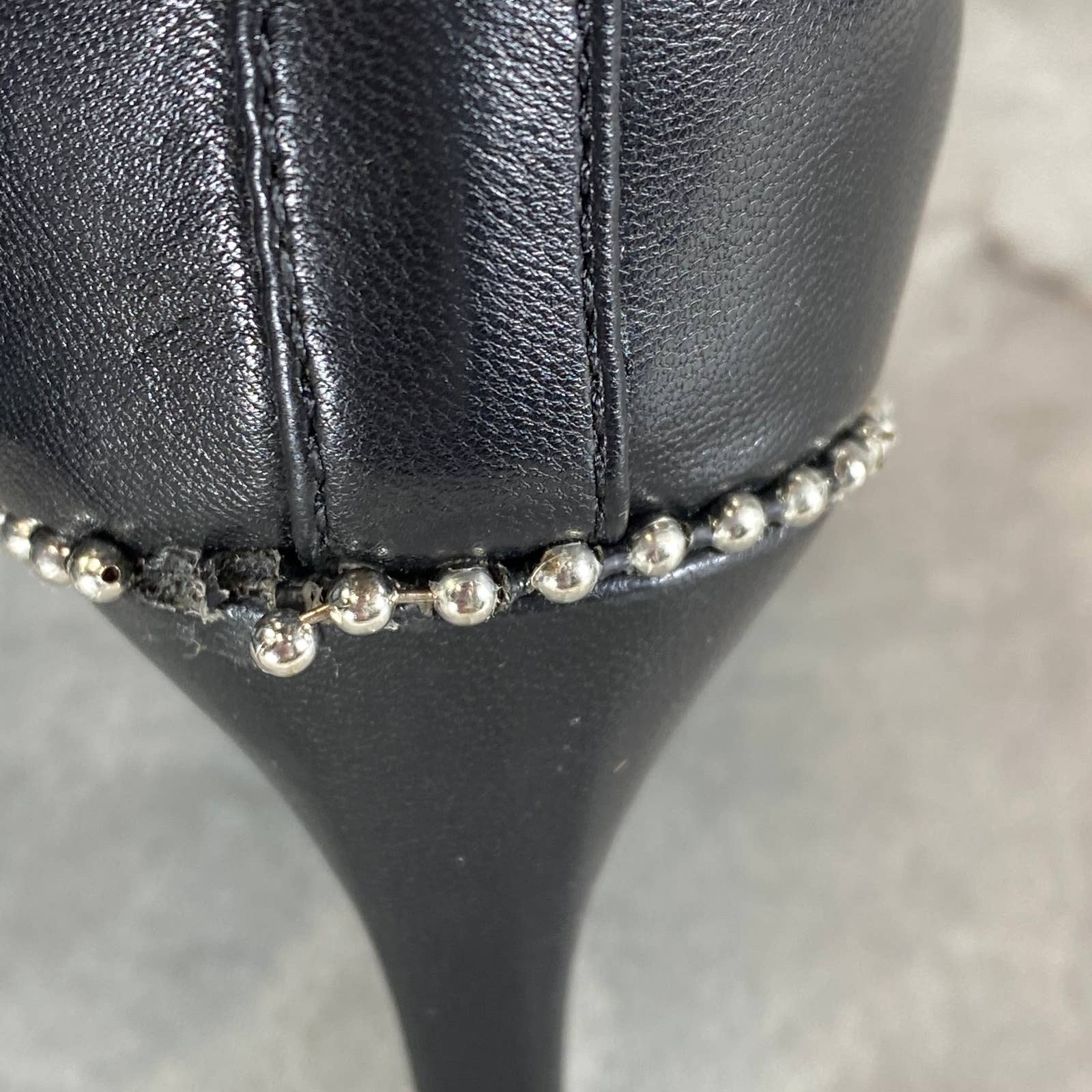 BAR III Women's Black Smooth Melanay Pointed-Toe Studded Stiletto Booties SZ 6.5