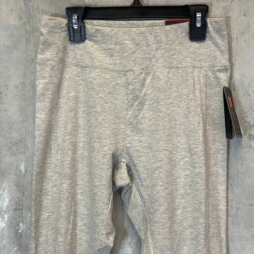 RBX Women's light Heather Grey Cutout Strappy Hem Pull-On Capri Leggings SZ S