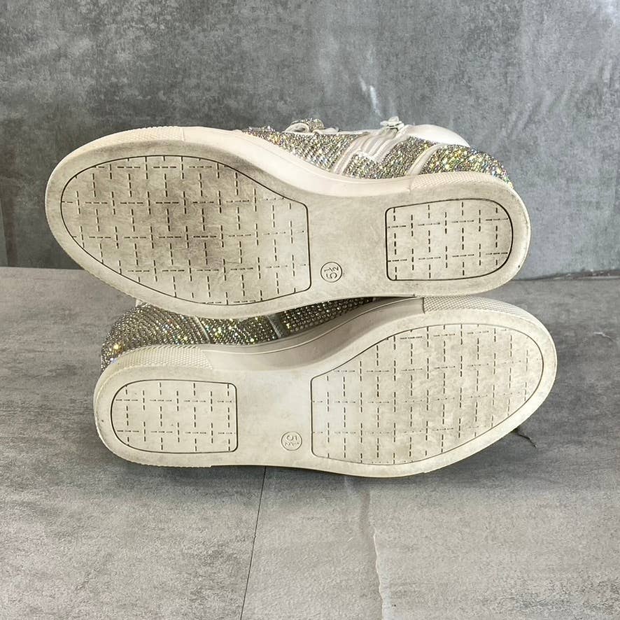 INC INTERNATIONAL CONCEPTS Women's Silver Rhinestone Embellished Debby Wedge