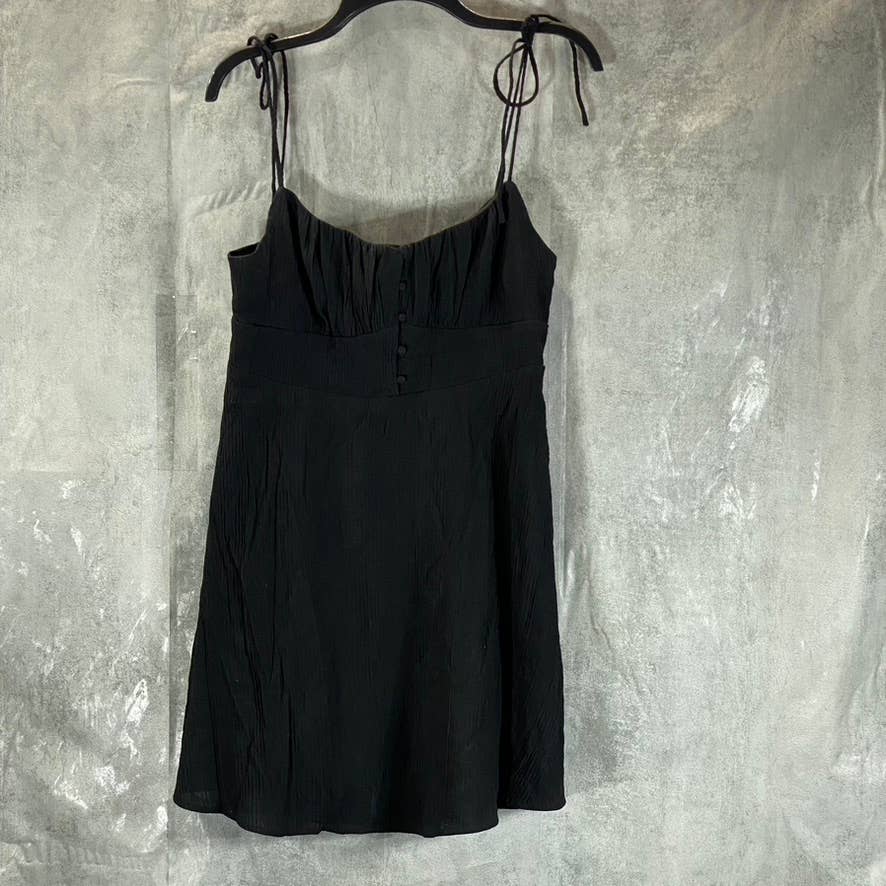 ASTR THE LABEL Women's Black Mon Cheri Scoop-Neck Tie-Strap Mini Dress SZ M