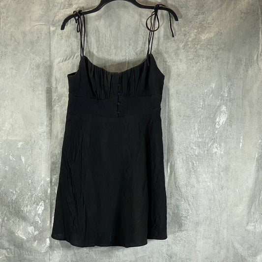 ASTR THE LABEL Women's Black Mon Cheri Scoop-Neck Tie-Strap Mini Dress SZ M