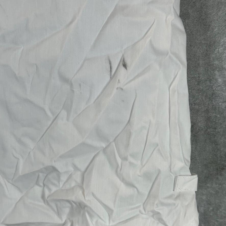 CALVIN KLEIN Women's Soft White V-Neck Tie Elbow Sleeve Top SZ S