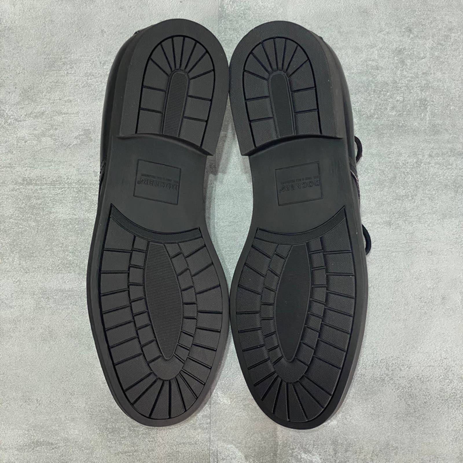 DOCKERS Wide Black Leather Bike Toe Work Manvel Oxfords SZ 8 W