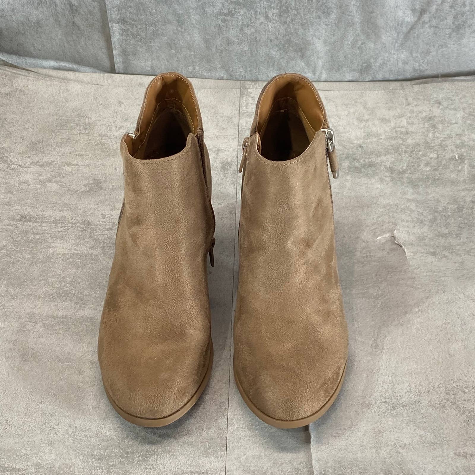 STYLE & CO Women's Taupe Masrinaa Slip-On Block-Heel Ankle Booties SZ 5