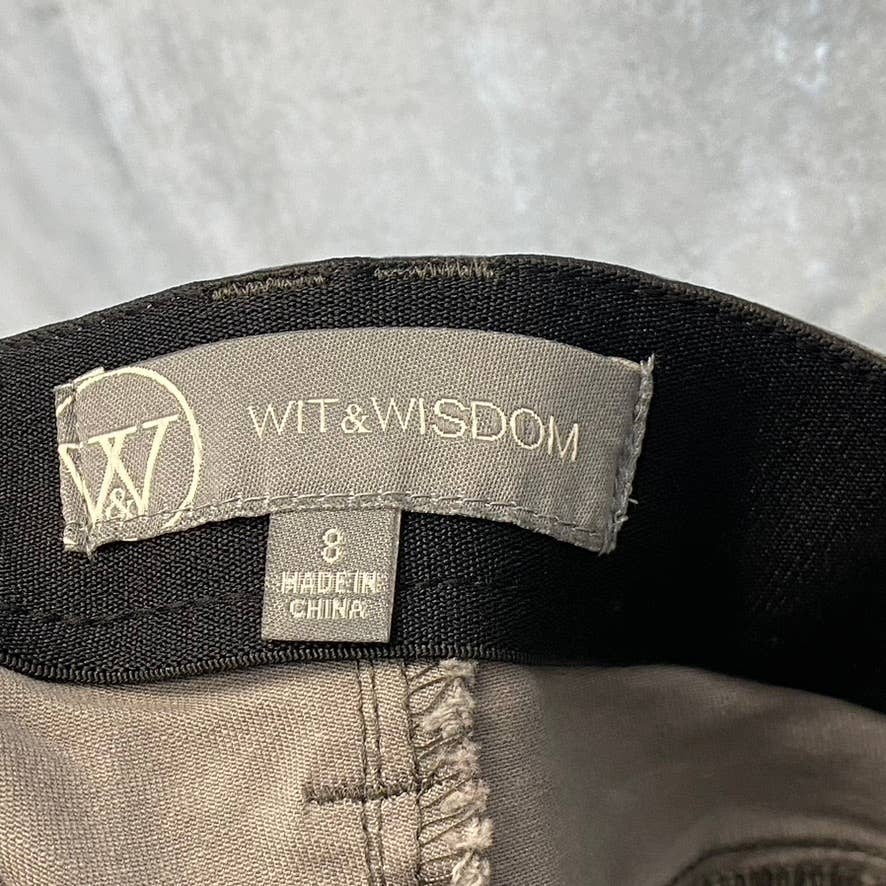 WIT & WISDOM 'AB'Solution Women's Deep Sage Camo Print High-Rise Skinny Ankle Pants SZ 8
