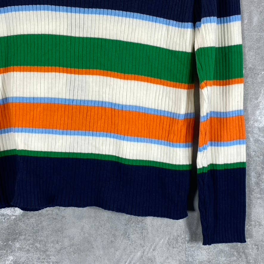 CHARTER CLUB Women's Multicolor Striped V-Neck Button-Up Long-Sleeve Sweater