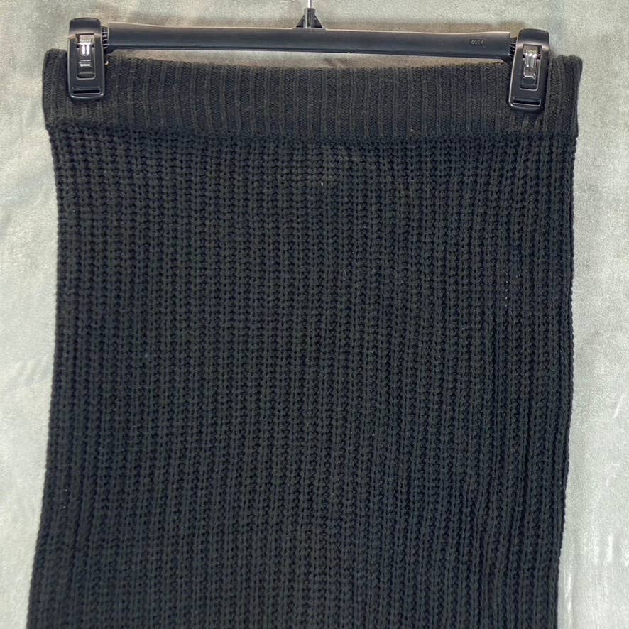 ALMOST FAMOUS Juniors' Solid Black Knit Knee-Length Bodycon Skirt SZ L