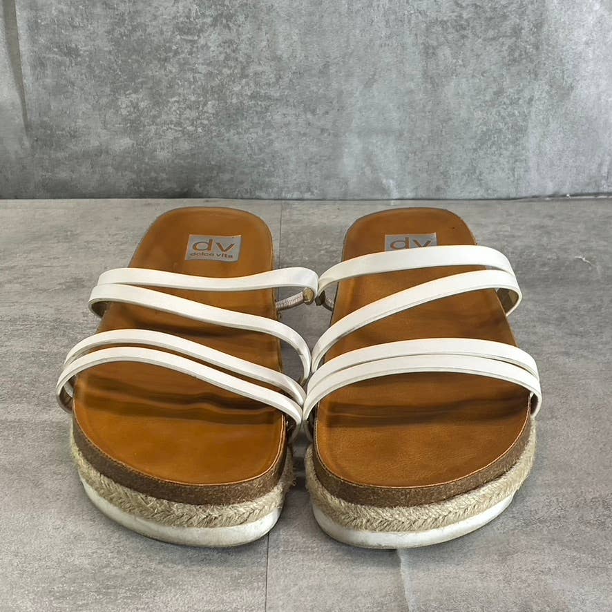DV DOLCE VITA Women's White Carlee Strappy Footbed Slide Sandals SZ 10