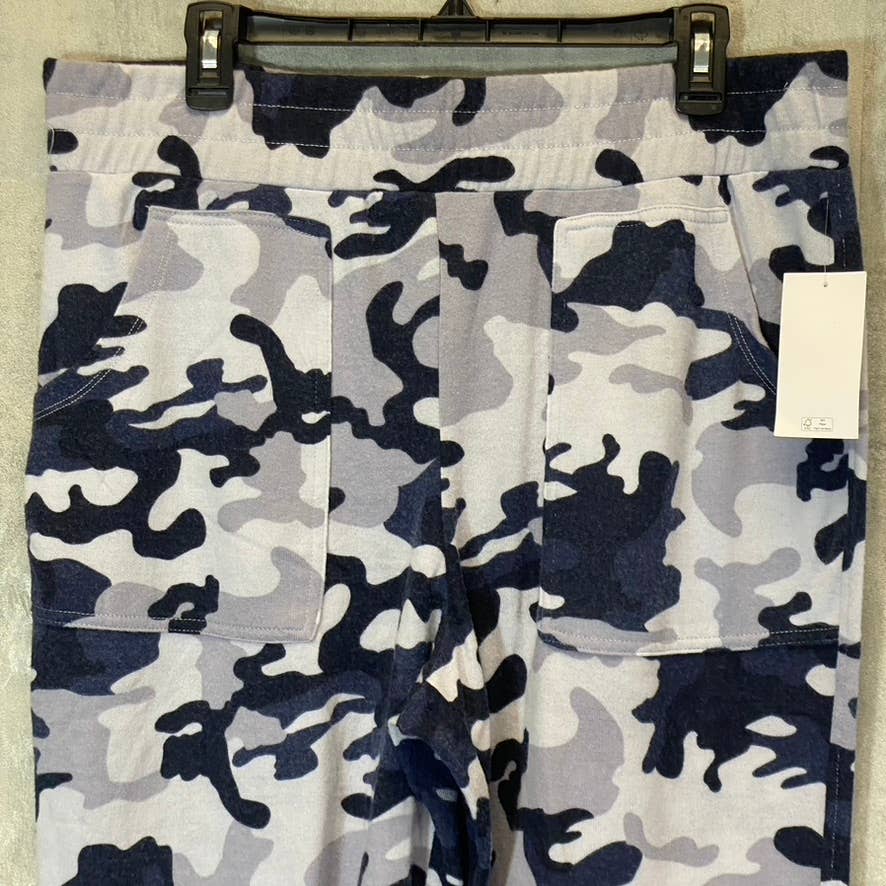 JESSICA SIMPSON Women's Blue Hidden Camo Pull-On 4-Pocket Jogger Pants SZ XL