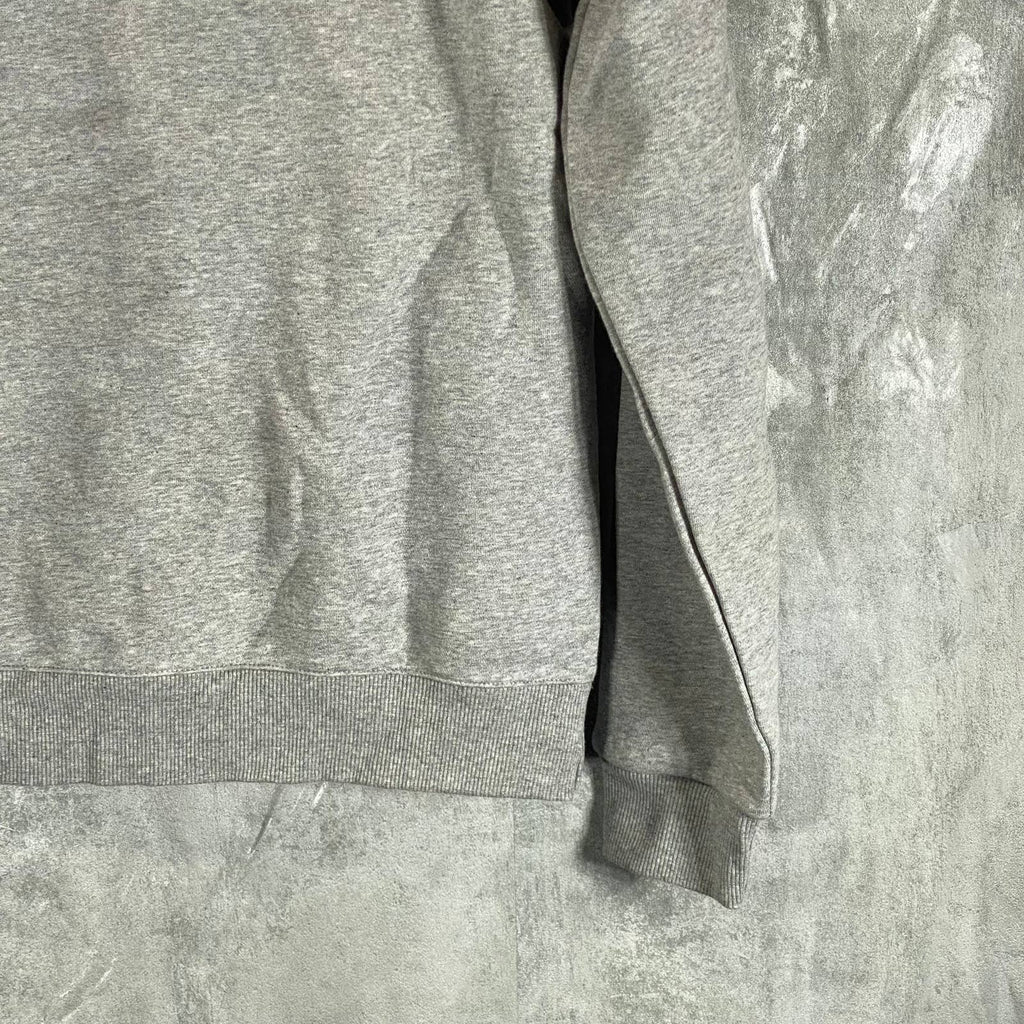 REEBOK Men's Medium Grey Heather Identity Fleece Stacked Logo Hoodie SZ M