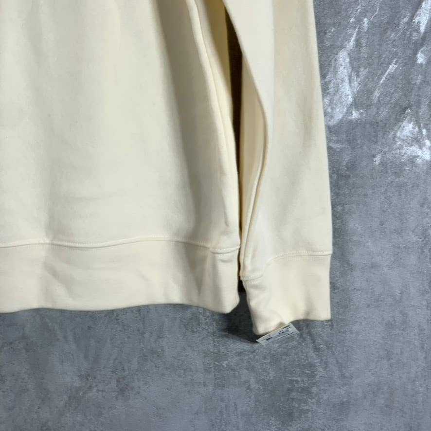 STYLE & CO Women's Antique Cream Ribbed Crewneck Graphic Pullover Sweatshirt SZM