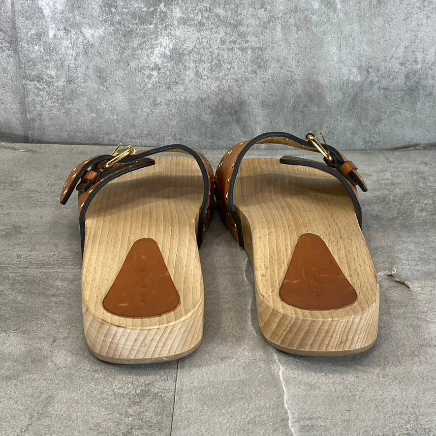 ISABEL MARANT Women's Tan Leather Jaso Eyelet Slide Clog Sandals SZ 9