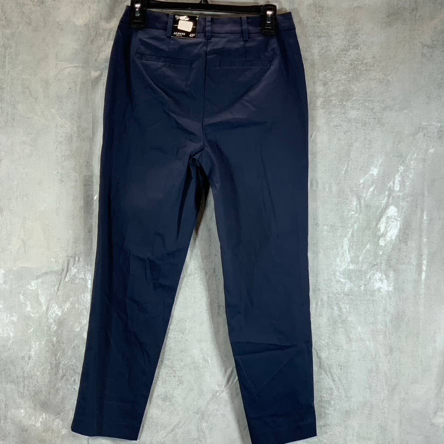 ALFANI Women's Petite Modern Navy Tapered Trouser Pants SZ 4P