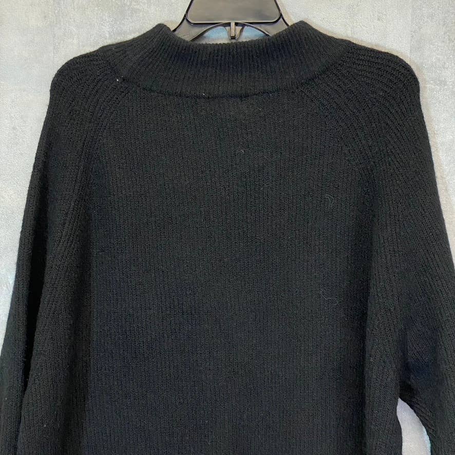 TOPSHOP Women's Solid Black Crewneck Knit Mini Sweater Dress SZ 8-10 (M)