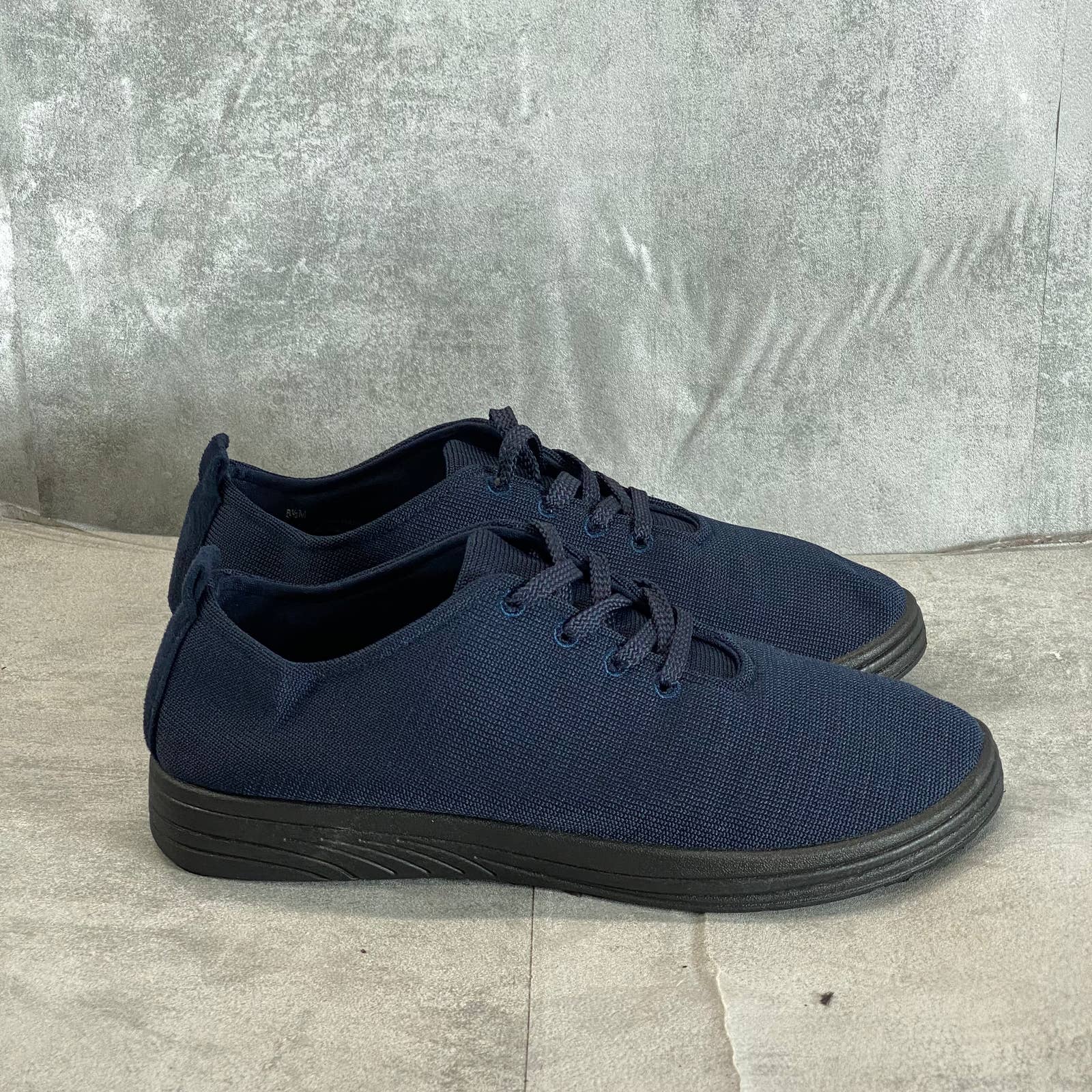 EASY STREET Women's Navy Command Knit Lace-Up Sneakers SZ 8.5