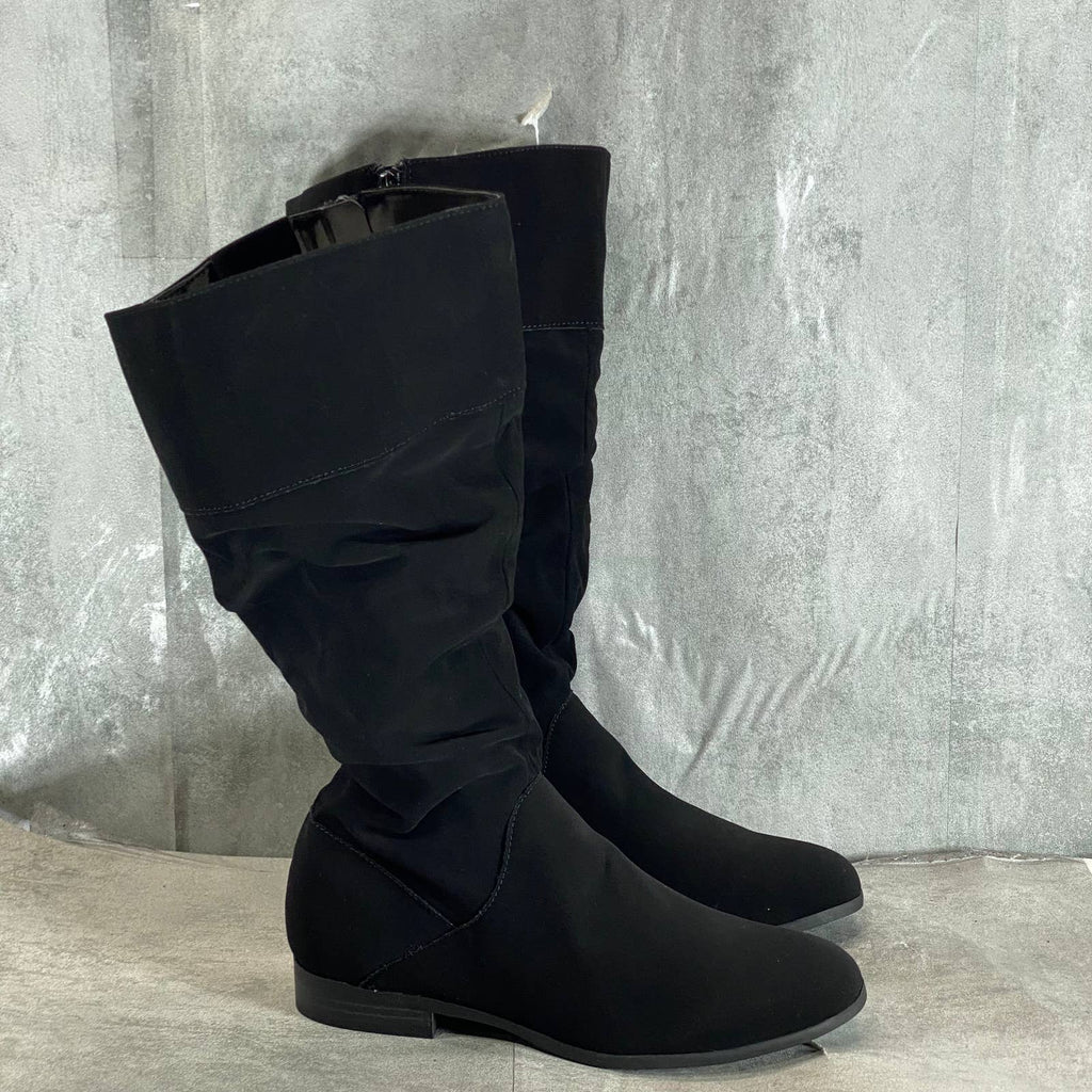 STYLE & CO Women's Black Kalimae Round-Toe Ruched Shaft Tall Boots SZ 8.5