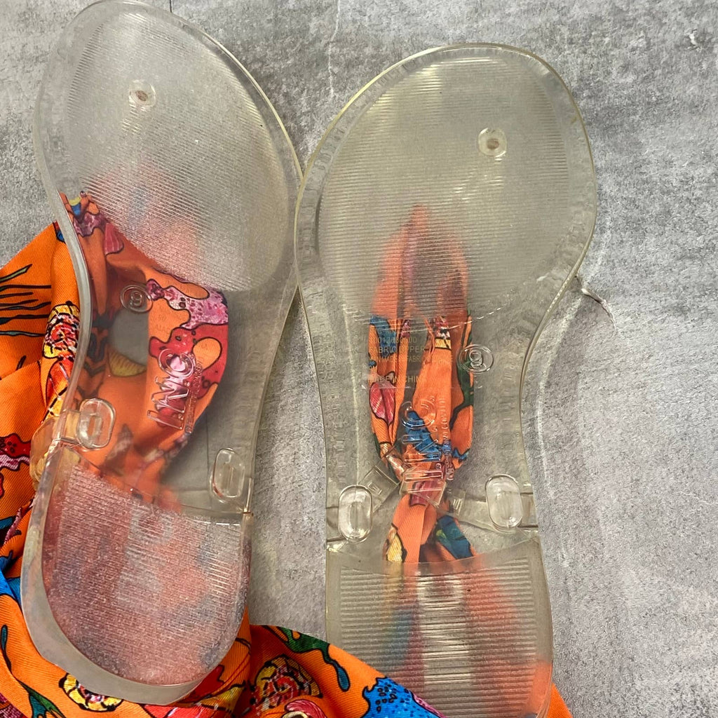 INC INTERNATIONAL CONCEPTS Women's Orange-Clear Seahorse Malana Scarf Sandal SZ9