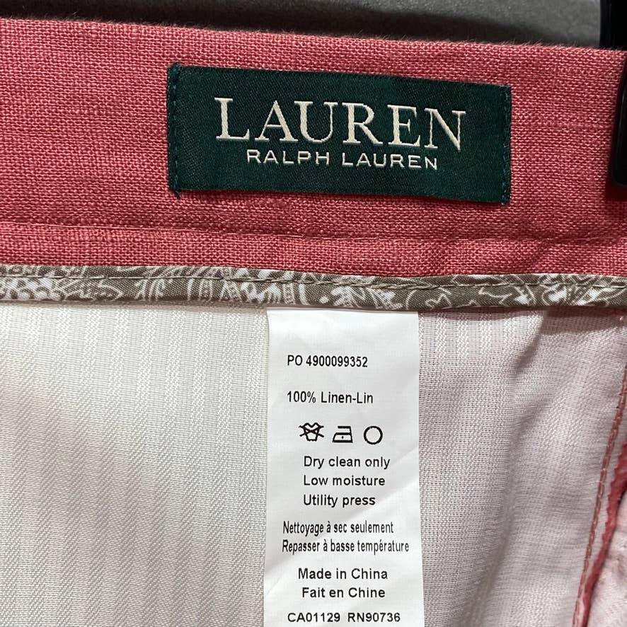 LAUREN RALPH LAUREN Red Classic Fit Linen Shorts SZ 16R