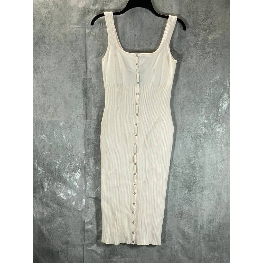 GUESS Women's Ocean Salt Lana Button-Front Bodycon Midi Dress SZ M