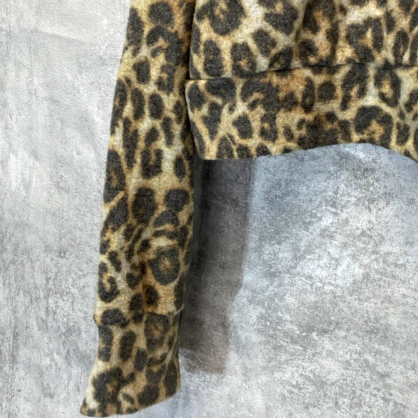 SOCIALITE Women's Brown Animal Print Long Sleeve Pullover Hooded Sweater SZ XL