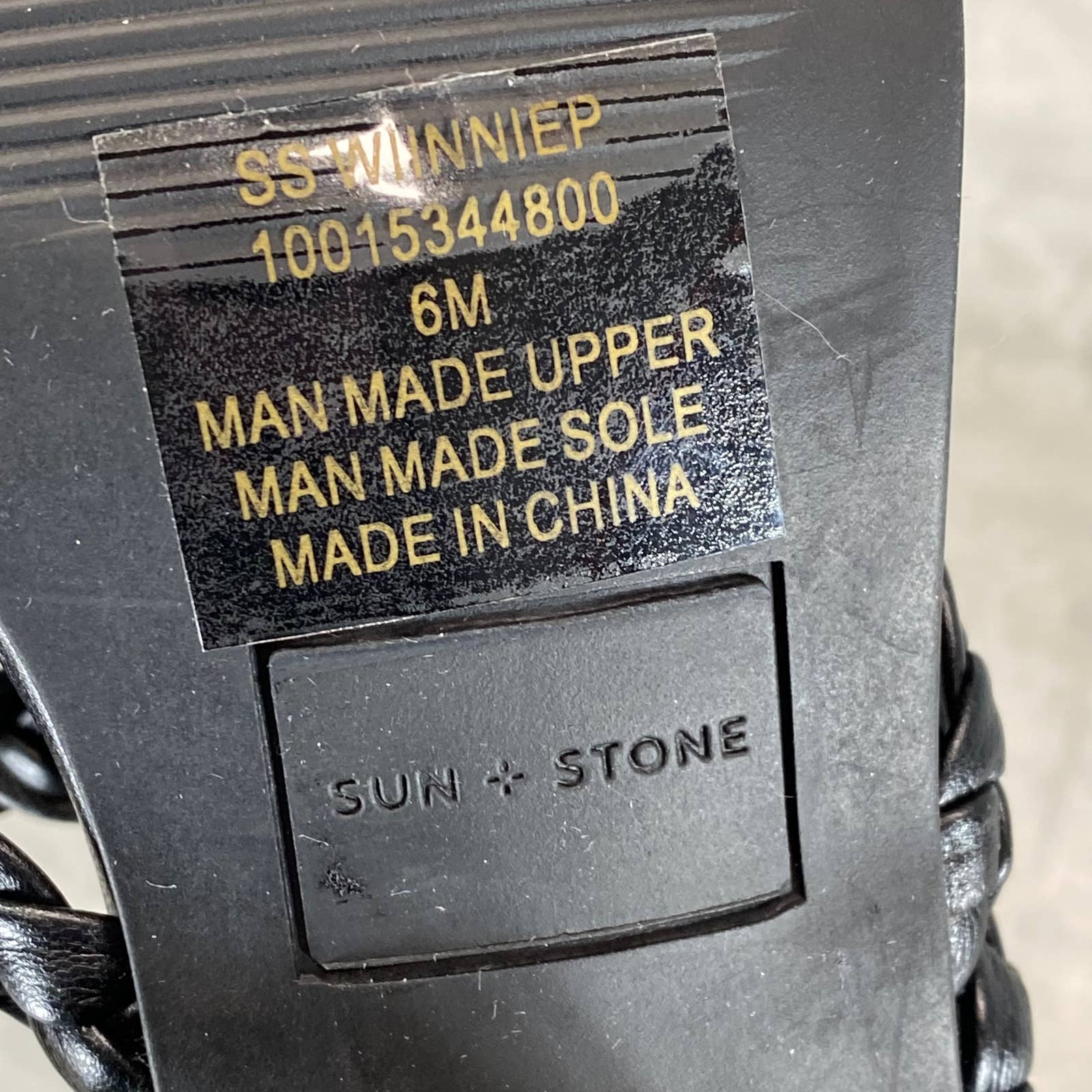 SUN+STONE Women's Black Wiinie Braided Round-Toe Block-Heel Dress Sandals SZ 6