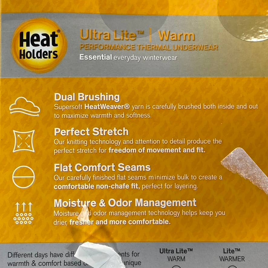 HEAT HOLDERS Men's Iron Grey Ultra Lite Stretch Thermal Pants SZ M