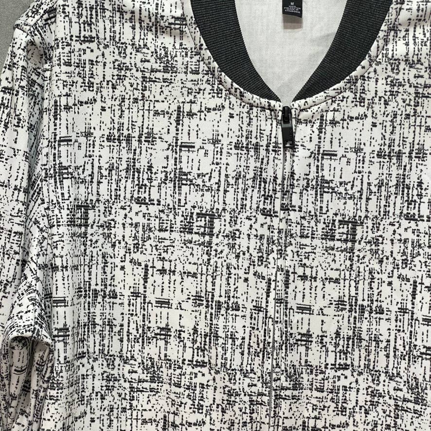 ALFANI White Abstract Print Jacket SZ M