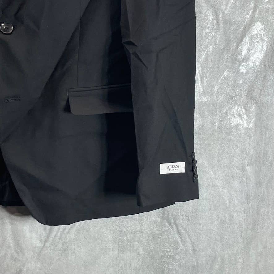 ALFANI Men's Solid Black Short Slim-Fit Two-Button Suit Jacket SZ 40S