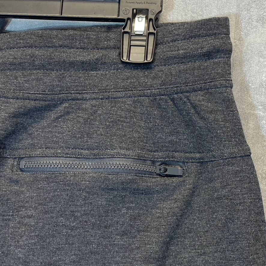 90 DEGREES By Reflex Men's Heather Charcoal Zip Pockets Drawstring Pull-On Shorts SZ L
