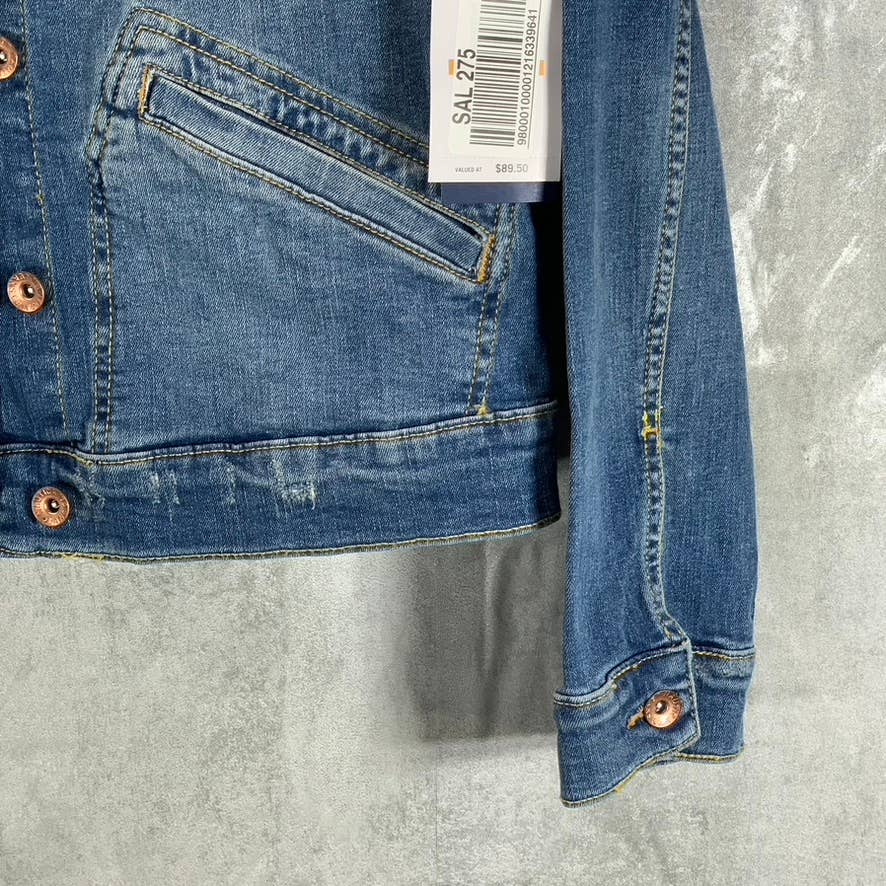 NAUTICA JEANS CO. Women's Light Wash True Flex Button-Up Utility Denim Jacket