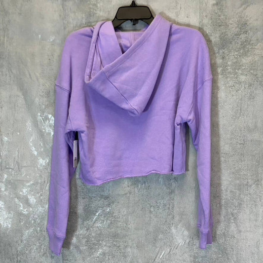 BP. Women's Purple Wildcats Cutoff Graphic Long Sleeve Pullover Hoodie SZ S