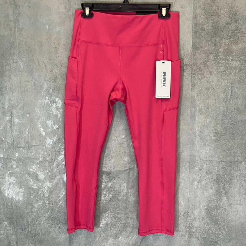 RBX Women’s Rose Pink High-Waist Flexible Active Pull-On Capri Leggings SZ M